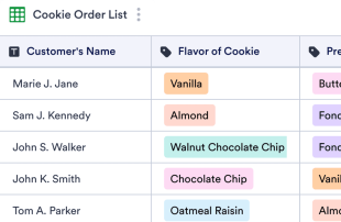 Cookie Order Tracker Spreadsheet Template