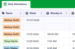 Daily Attendance Spreadsheet Template