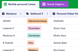 Deprem Bölgesi Mutfak Koordinasyon Tablo Şablonu
