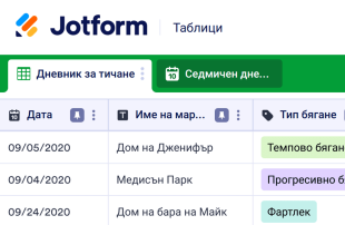 Дневник за бягане Spreadsheet Template