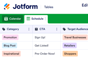 Editorial Calendar Template