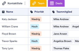 Einfaches CRM Tabellenvorlage