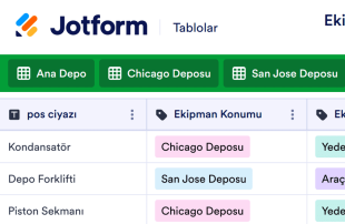 Ekipman Envanter Tablosu Template