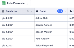 Elenco del Personale Modello di foglio di calcolo
