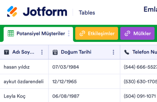 Emlak İşlemleri Takip Tablosu Template