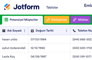 Emlak İşlemleri Takip Tablo Şablonu