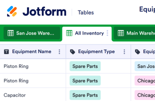 Equipment Inventory Template