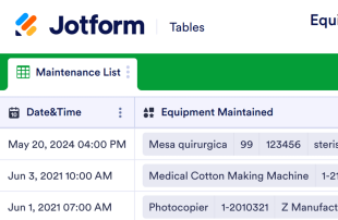 Equipment Maintenance Log Spreadsheet Template