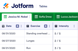 Exercise Log Template