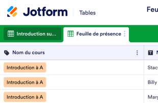 Feuille de présence scolaire Template