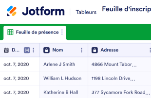 Feuille d'inscription pour une journée portes ouvertes Modèle de feuille de calcul
