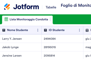 Foglio di Monitoraggio della Condotta degli Studenti Modello di foglio di calcolo