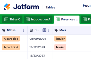 Formulaire de présence des étudiants Modèle de feuille de calcul