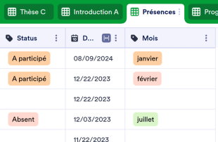 Formulaire de présence des étudiants Modèle de feuille de calcul