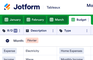 Formulaire de suivi du budget personnel Template