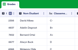 Formulaire d'entrée de note d'examen Modèle de feuille de calcul