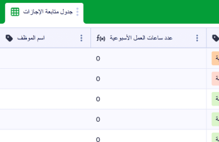 جدول بيانات متابعة الإجازات و الإجازات المرضية قوالب جدول البيانات