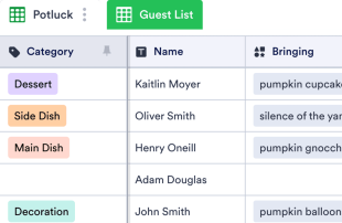 Halloween Potluck Sign Up Spreadsheet Template