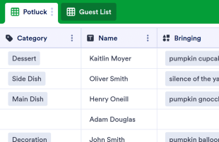 Halloween Potluck Sign Up Spreadsheet Template