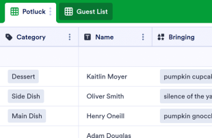 Halloween Potluck Sign Up Spreadsheet Template