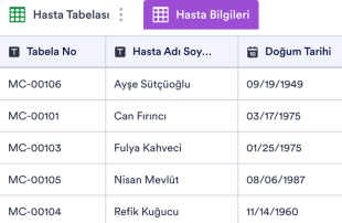 Hasta Tabelası Şablonu Template