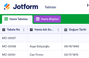 Hasta Tabelası Tablo Şablonu