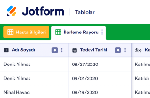 Hasta Takip Tablo Şablonu