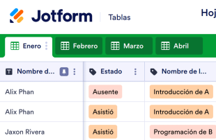 Hoja de Asistencia Mensual Spreadsheet Template