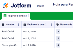 Hoja para Registrar las Horas de los Voluntarios Spreadsheet Template