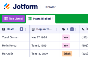 İlaç Listesi Tablo Şablonu