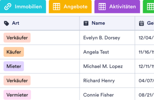 Immobilienmakler CRM Tabellenvorlage