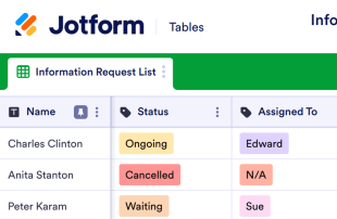 Information Request Tracker Spreadsheet Template