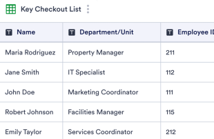 Key Checkout Log Spreadsheet Template