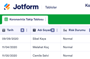 Koronavirüs Takip Tablo Şablonu