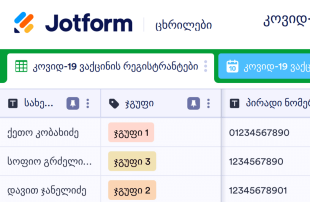 კოვიდ-19 ვაქცინაციის ჩანაწერები Spreadsheet Template