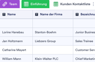 Kundeneinführung Tabellenvorlage