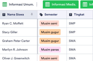 Lembar Informasi Siswa Spreadsheet Template