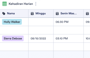 Lembar Kehadiran Harian Spreadsheet Template
