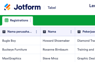 Lembar Pendaftaran Acara Spreadsheet Template