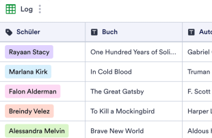 Lese-Protokoll Tabellenvorlage