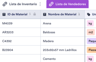 Lista de Materiales Template