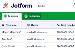 Листа пријаве у салон Spreadsheet Template