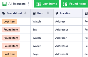 Lost And Found Log Spreadsheet Template