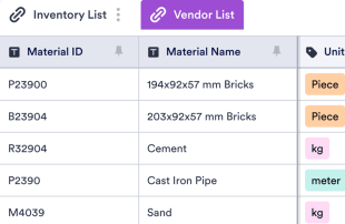 Material List Template