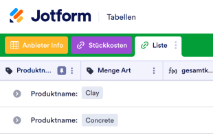 Materialliste Vorlage Tabellenvorlage