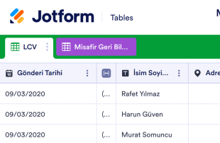 Misafir Listesi Şablonu Template