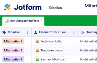 Mitarbeiterschulung Checkliste Tabellenvorlage