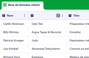 Modèle de base de données client Modèle de feuille de calcul