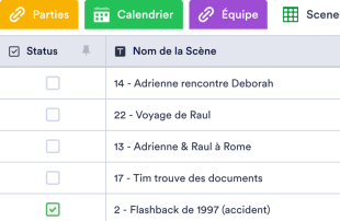 Modèle de planning de tournage Modèle de feuille de calcul