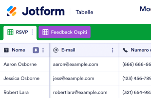 Modello di Lista degli Ospiti Modello di foglio di calcolo